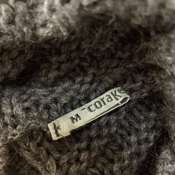 Cora Kemperman Chunky Knit Alpaca Wool Blend Turtleneck Poncho Sweater M - Picture 5 of 6